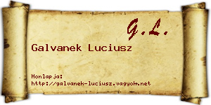 Galvanek Luciusz névjegykártya